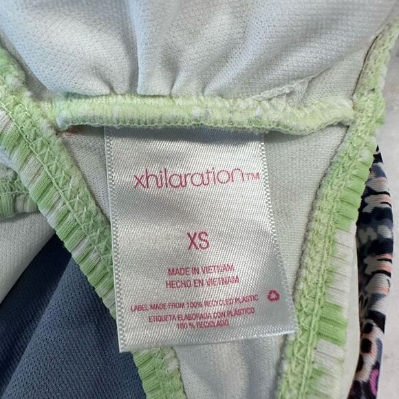 Xhilaration Women's Triangle Bikini Top Bundle Set Cute Pattern Green Blue XS - Picture 6 of 6